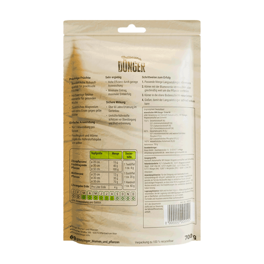 Mediterraner Langzeitdünger - Kitzinger (0,7 kg)
